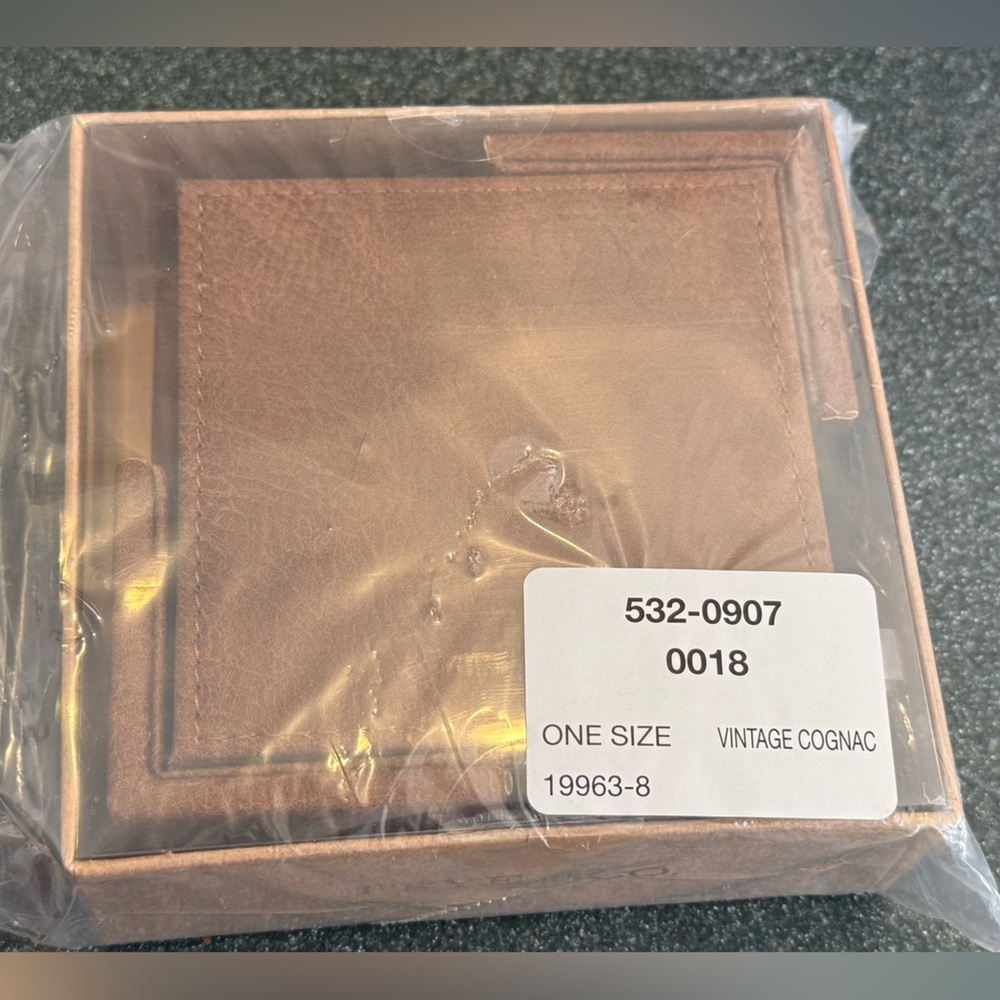 Frye and Co. Vegan Leather in Vintage cognac Coasters - Picture 3 of 6